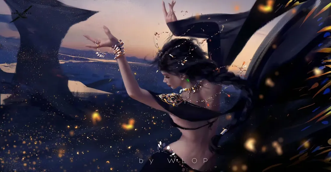 2kWLOP鬼刀风铃壁纸｜奇幻背景图片 - 绝美画面「哲风壁纸」