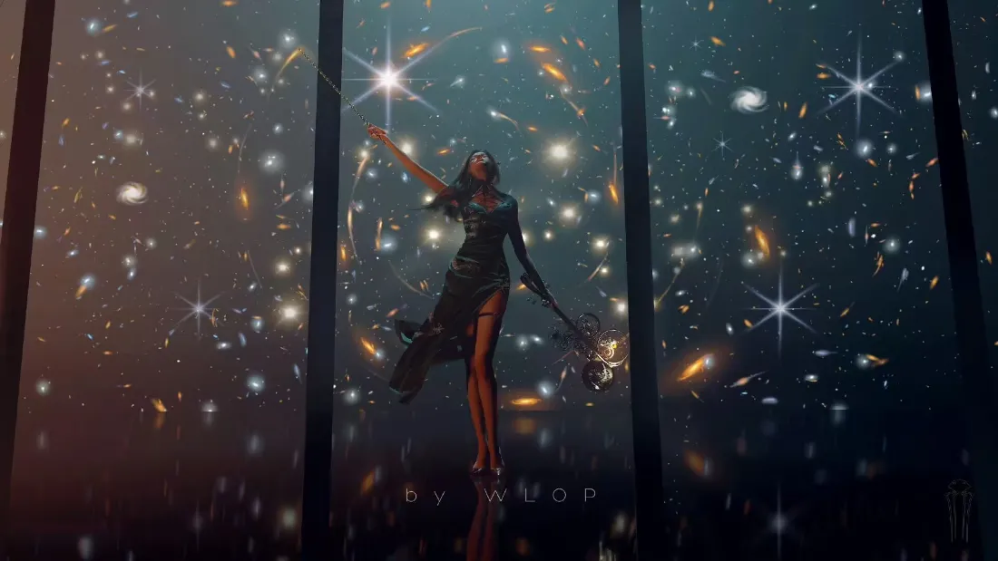 2kWLOP云虫壁纸｜月牙儿背景图片 - 奇幻场景「哲风壁纸」