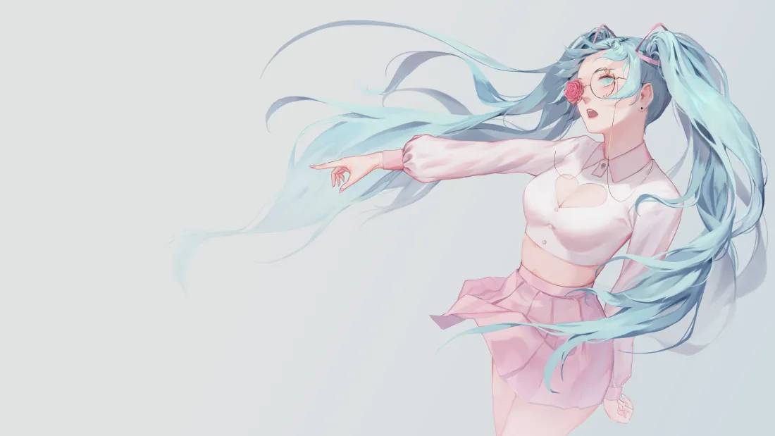 6k初音动漫壁纸｜初音未来背景图片 - 飘逸形象「哲风壁纸」