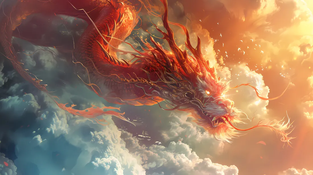 4kAI中国龙壁纸｜云端背景图片 - 震撼「哲风壁纸」