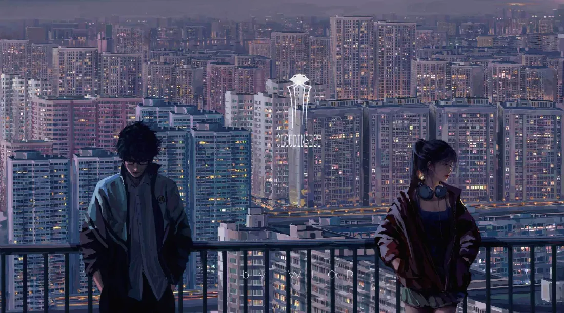 2kWLOP希扬月牙儿壁纸｜城市夜景背景图片 - 人物「哲风壁纸」