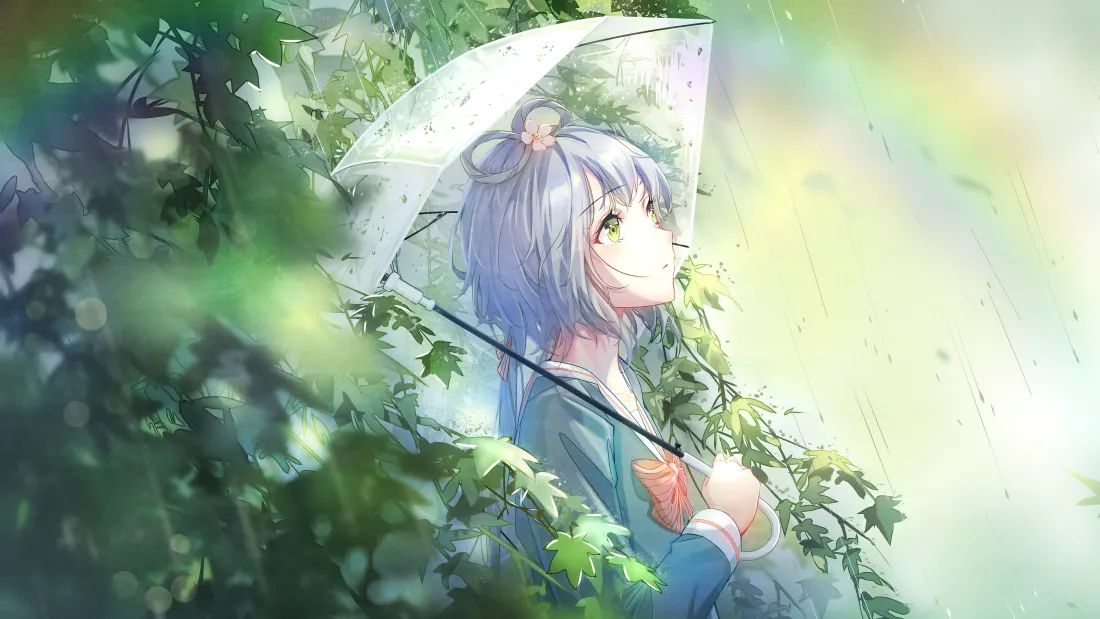 5k少女动漫壁纸｜撑伞美少女背景图片 - 清新风「哲风壁纸」