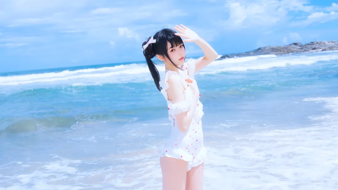 5k美女壁纸｜海边背景图片 - 青春靓影「哲风壁纸」