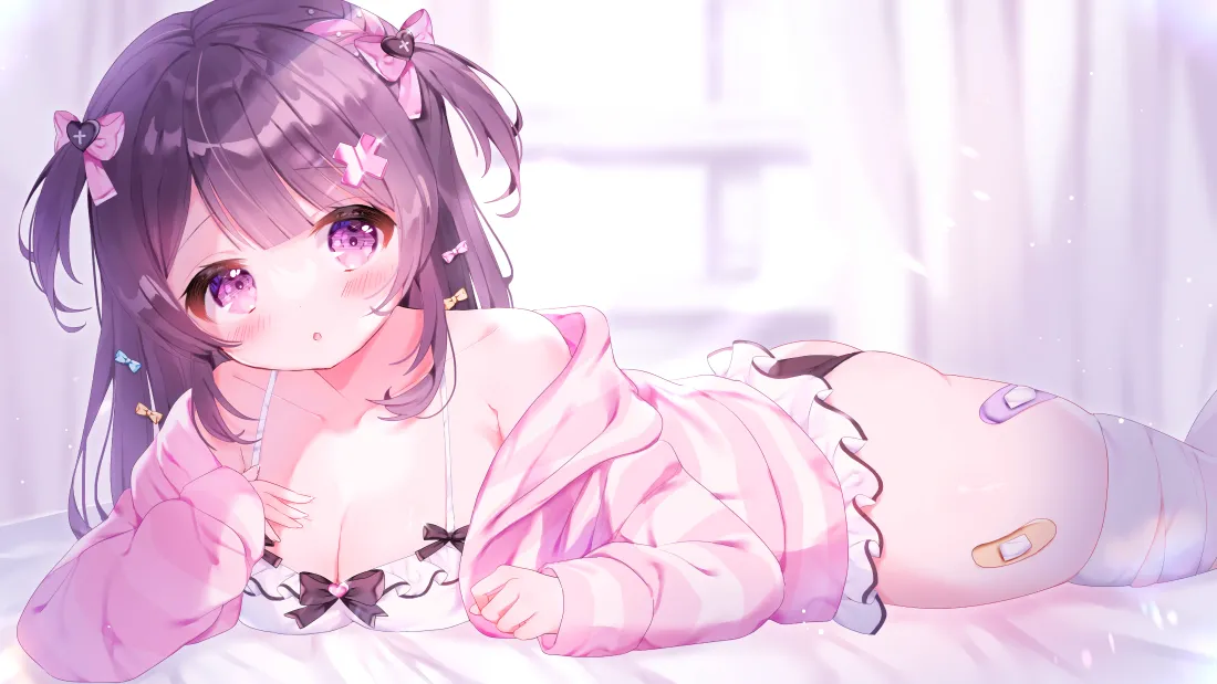 4k少女动漫壁纸｜可爱少女躺卧背景图片 - 萌趣「哲风壁纸」