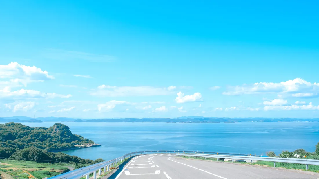 4k蓝天风景壁纸｜公路海景背景图片 - 绝美风光「哲风壁纸」