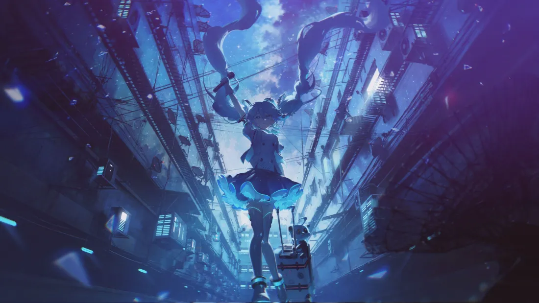 4k少女动漫壁纸｜梦幻都市背景图片 - 唯美场景「哲风壁纸」