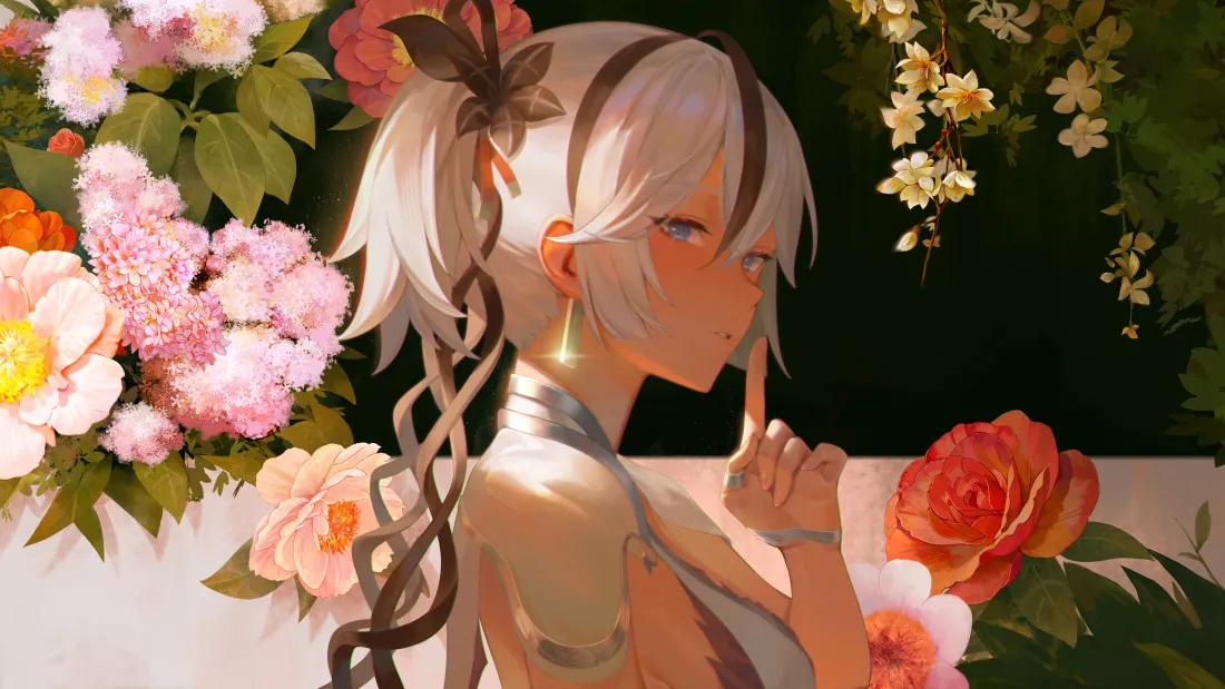 7k少女动漫壁纸｜唯美少女花卉背景图片 - 精美「哲风壁纸」