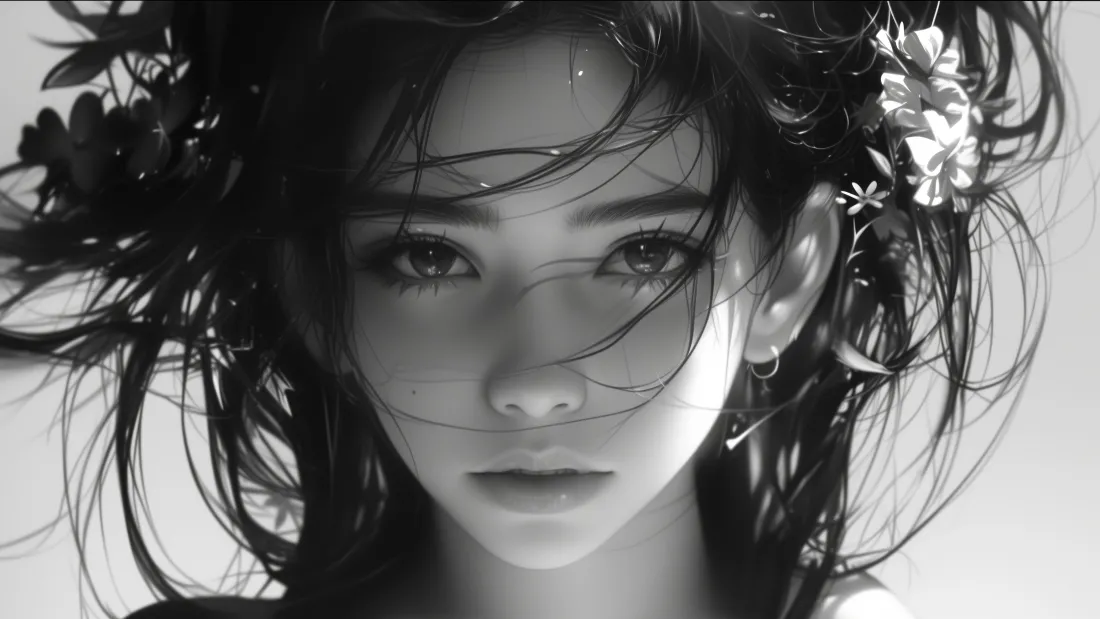 6kAI美女壁纸｜梦幻背景图片 - 飘逸少女「哲风壁纸」