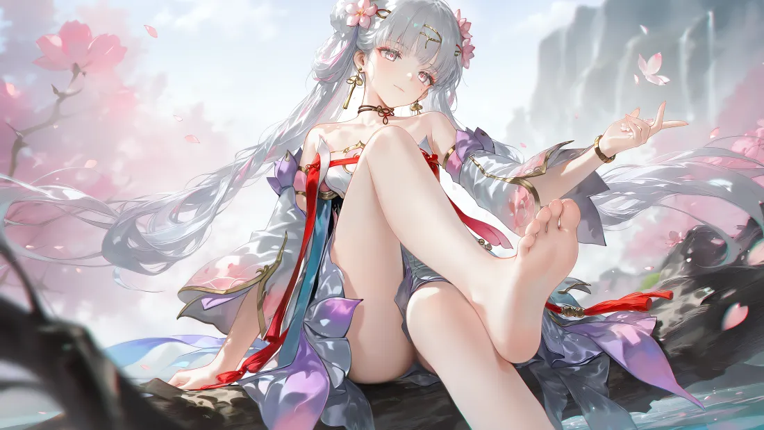 4kAI少女壁纸｜古风背景图片 - 唯美坐姿「哲风壁纸」