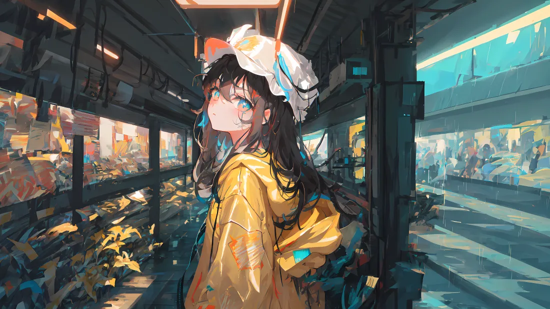 4kAI少女壁纸｜未来都市背景图片 - 梦幻「哲风壁纸」