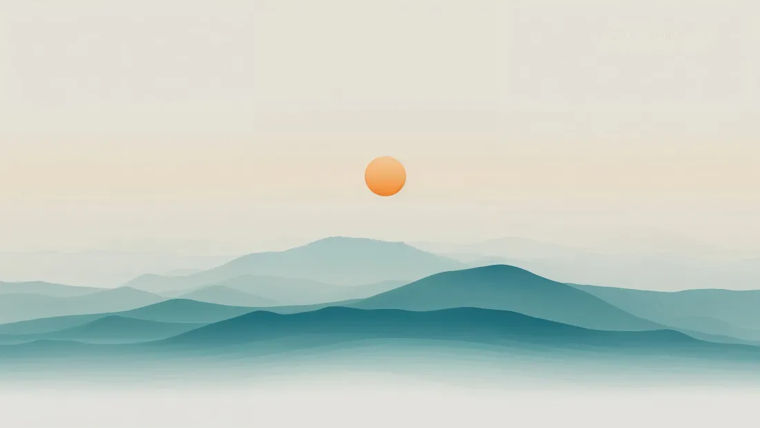 4kAI创意山水背景图片 - 日出美景「哲风壁纸」
