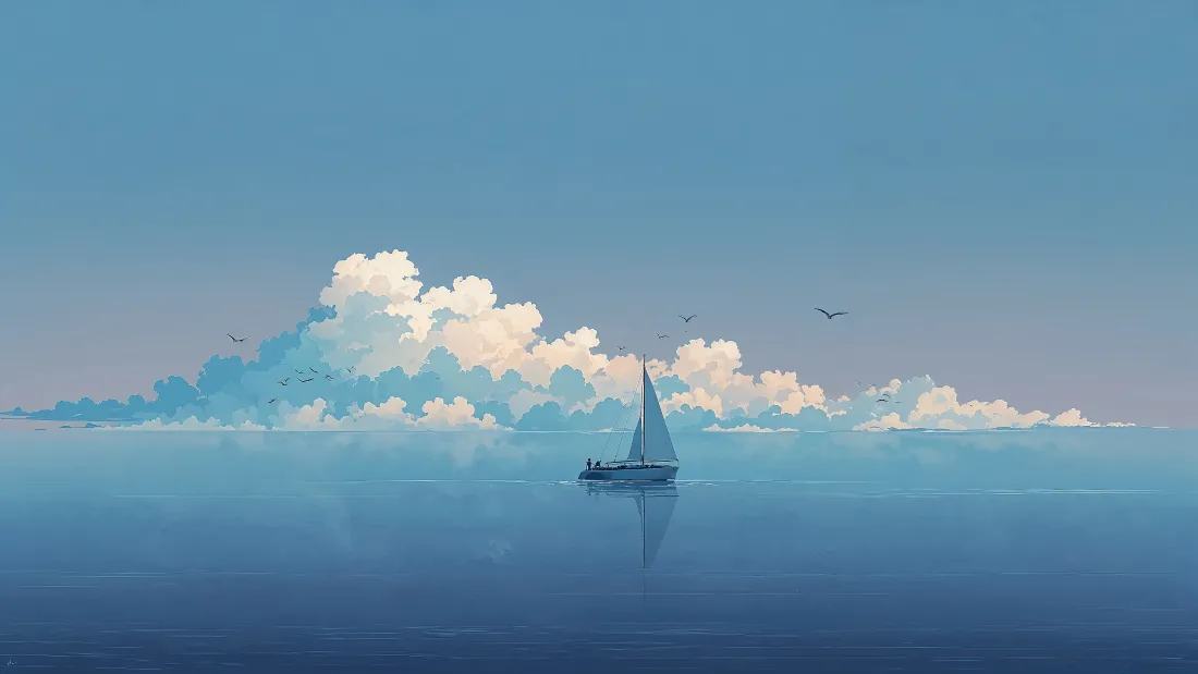 4k船壁纸｜碧海蓝天背景图片 - 唯美海景「哲风壁纸」