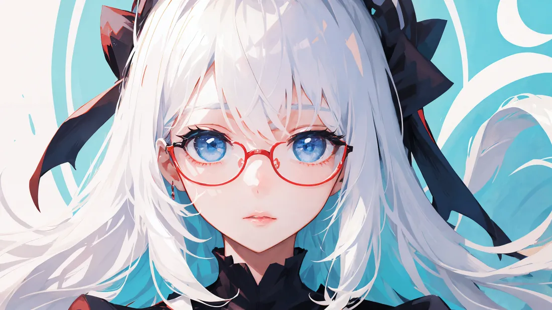4k动漫少女壁纸｜白发蓝眼少女背景图片 - 精美「哲风壁纸」