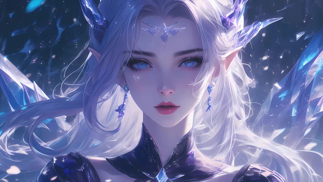 4k美女动漫壁纸｜冰雪女王背景图片 - 梦幻风「哲风壁纸」