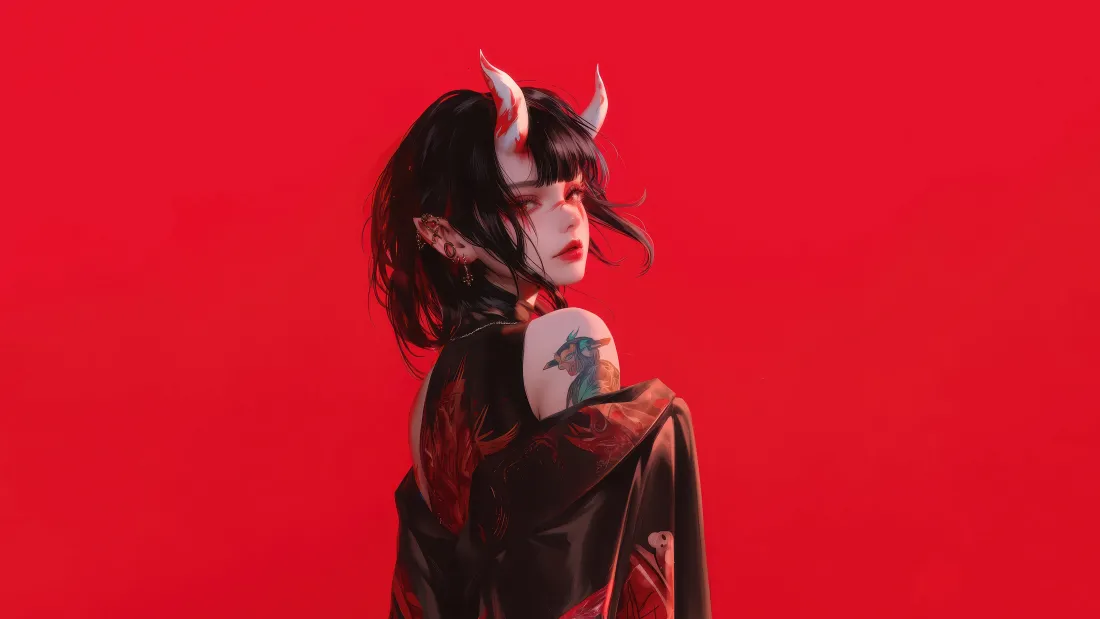 8kAI动漫壁纸｜鬼族少女背景图片 - 酷炫风「哲风壁纸」