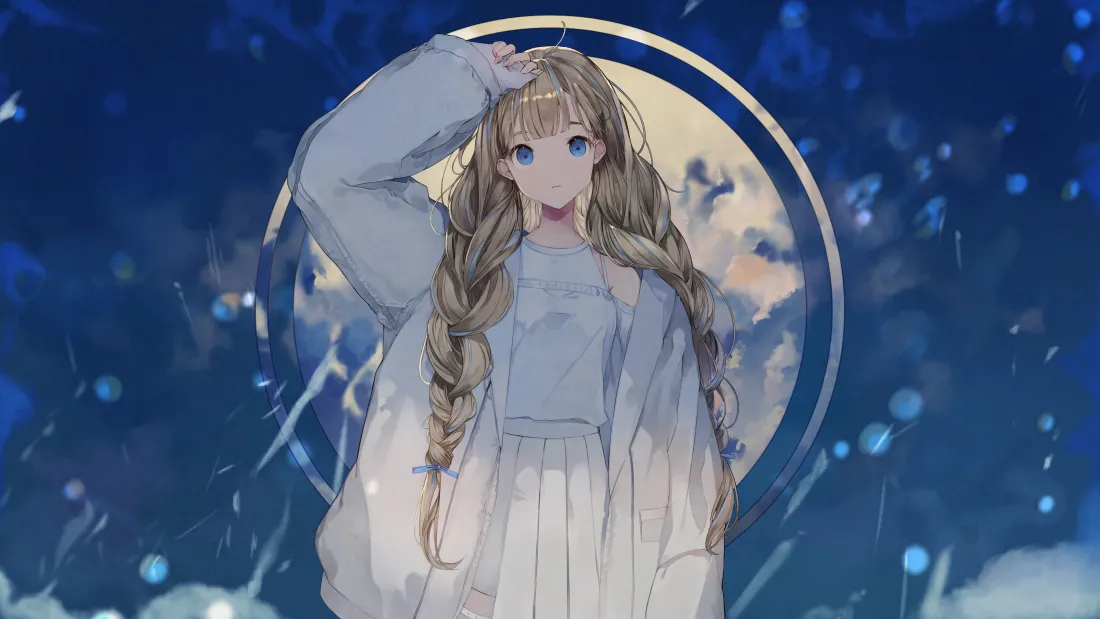 8k双马尾少女动漫背景图片 - 梦幻风「哲风壁纸」