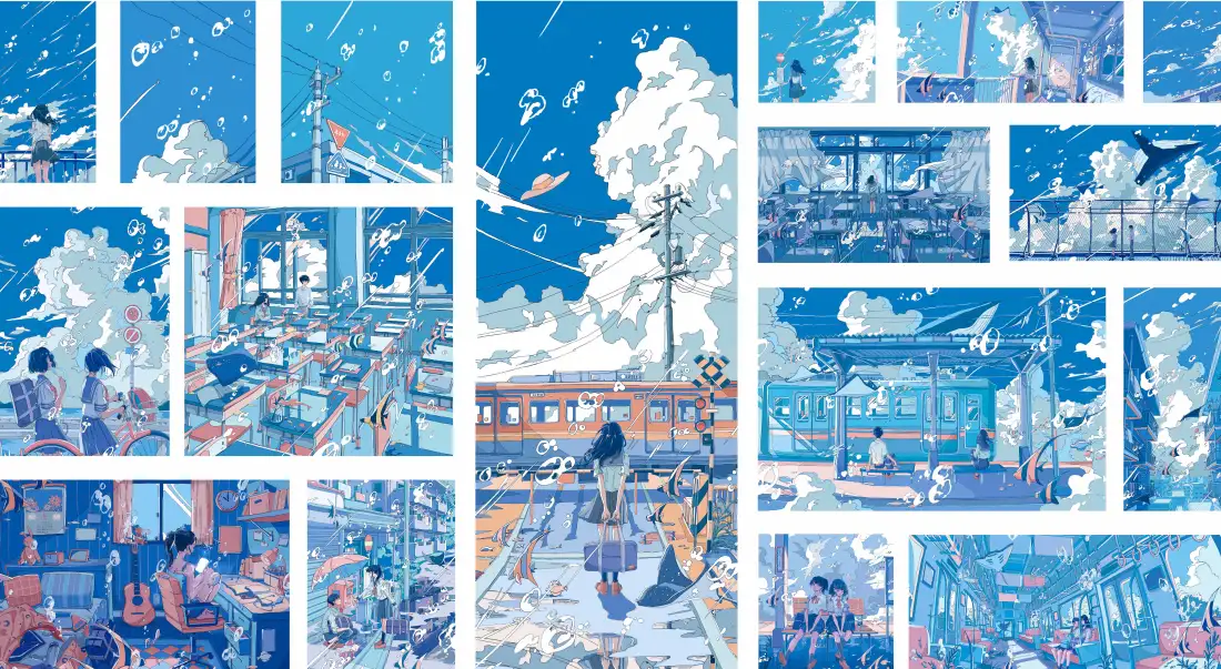 4k手绘脚本镜头壁纸｜城市风景背景图片 - 创意「哲风壁纸」