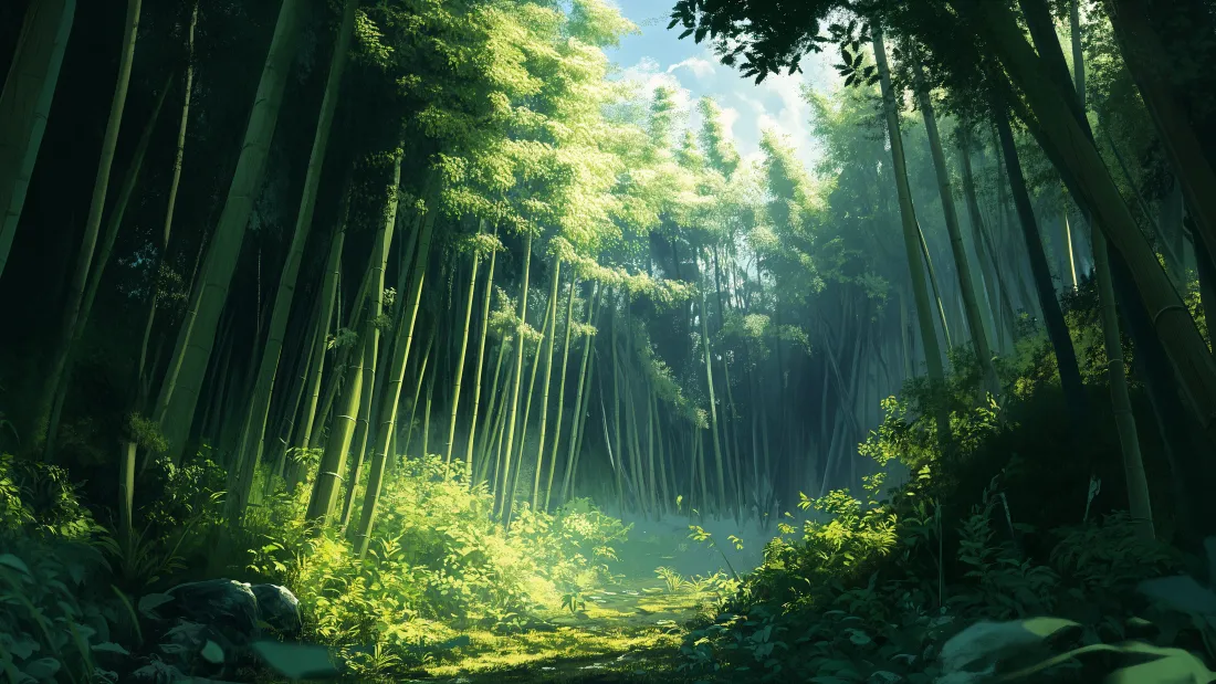 4k竹林动漫壁纸｜清新自然背景图片 - 美景「哲风壁纸」