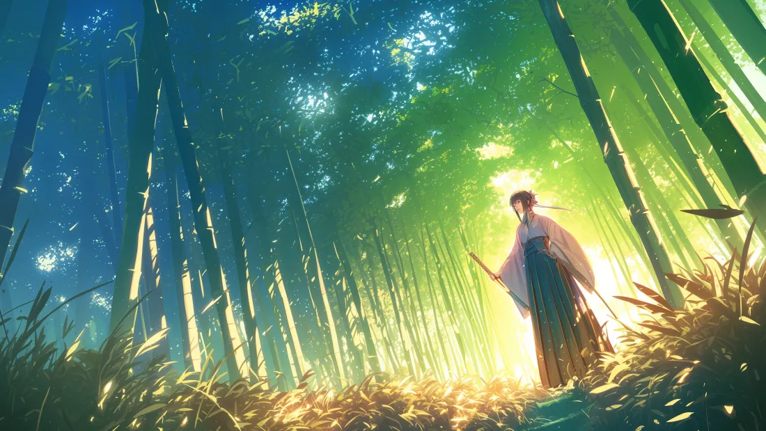 4k少女竹林动漫壁纸｜梦幻背景图片 - 唯美意境「哲风壁纸」