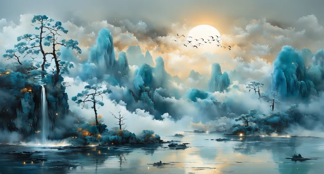 2k水墨山水壁纸｜艺术风景背景图片 - 唯美意境「哲风壁纸」