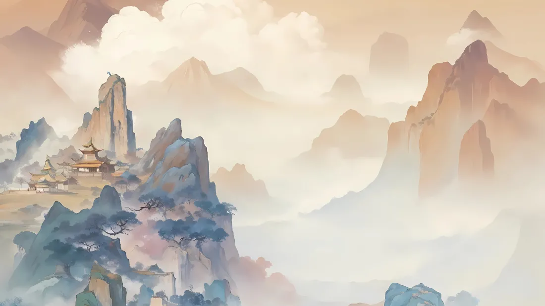4kAI水墨山壁纸｜中国风意境背景图片 - 绝美「哲风壁纸」