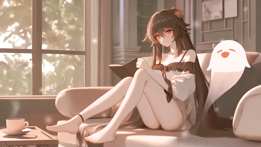 2k二次元小姐姐壁纸｜惬意沙发背景图片 - 美少女「哲风壁纸」