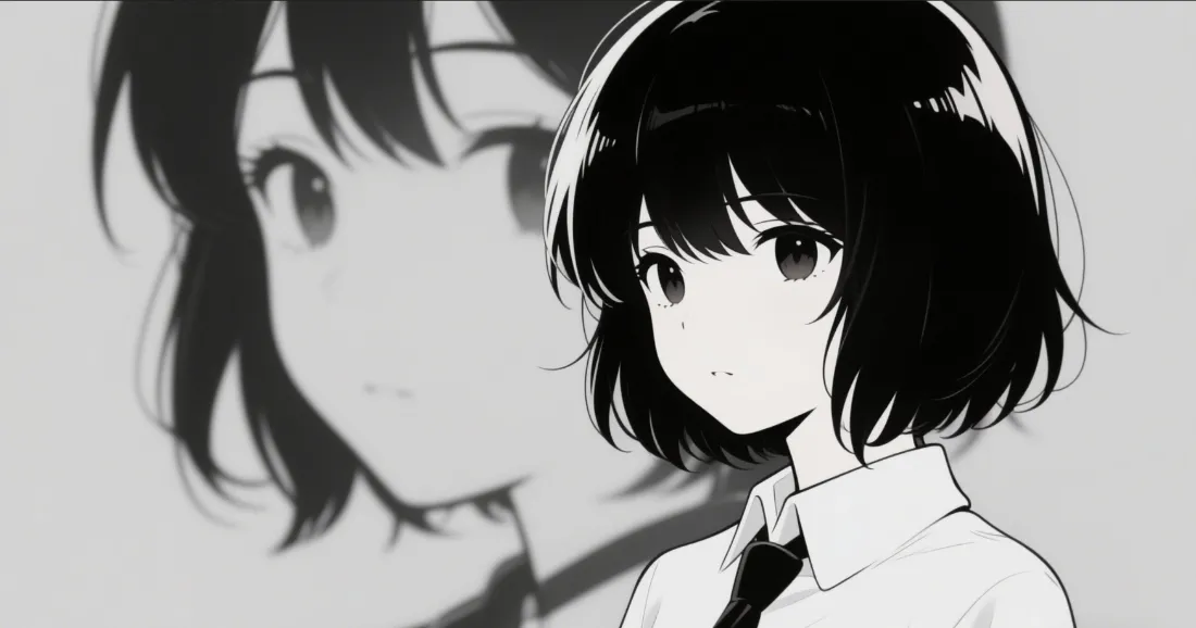 2k女孩黑白风壁纸｜动漫女孩背景图片 - 黑白风「哲风壁纸」