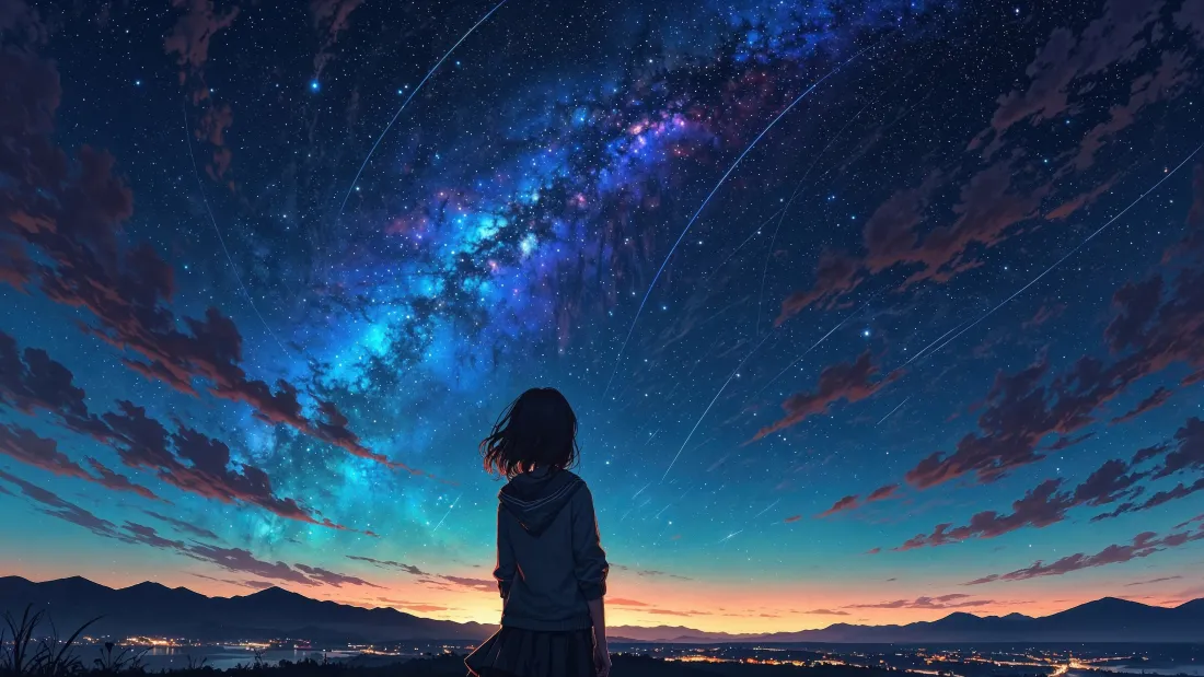 4k星空壁纸｜动漫人物背景图片 - 银河守望「哲风壁纸」