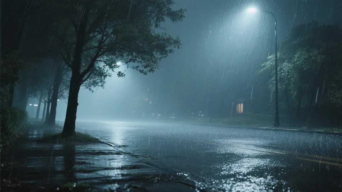 2k雨夜壁纸｜孤独街道背景图片 - 静谧氛围「哲风壁纸」