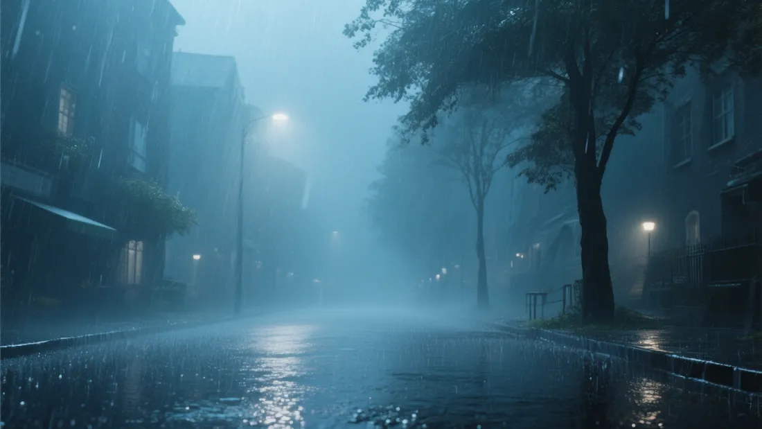 2k雨夜壁纸｜孤独街道背景图片 - 朦胧雨景「哲风壁纸」