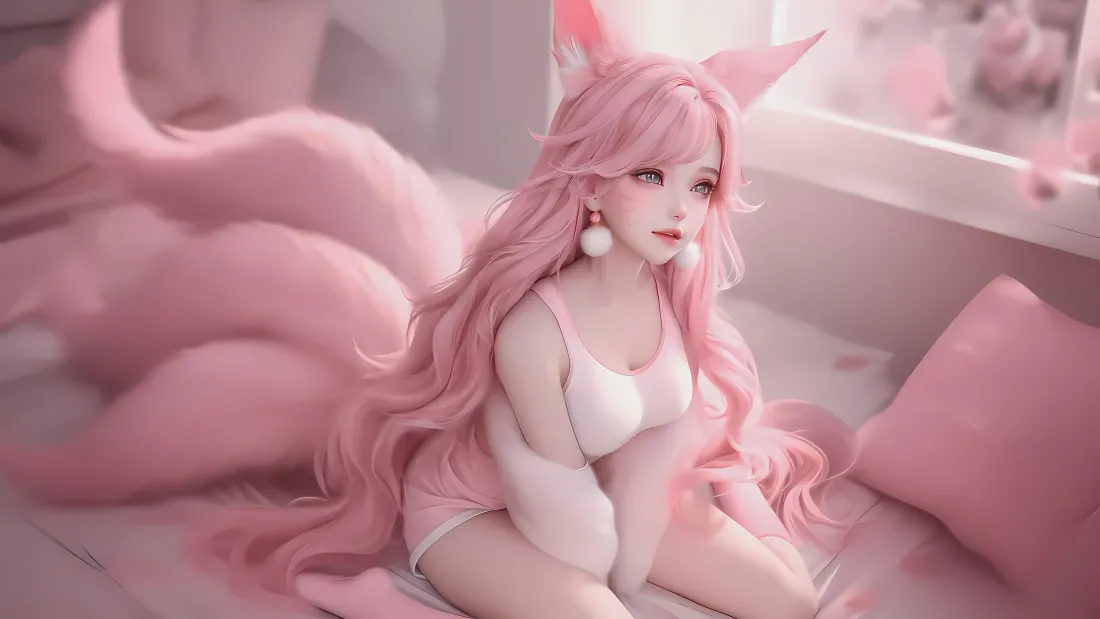 4k兔耳娘壁纸｜猛男粉背景图片 - 温柔少女「哲风壁纸」