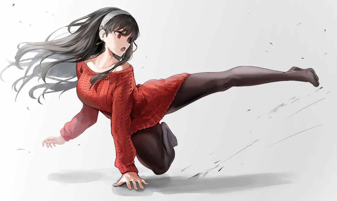 4k长发少女踢脚壁纸｜动感背景图片 - 活力瞬间「哲风壁纸」