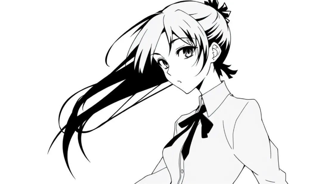 2k动漫少女壁纸｜黑白风背景图片 - 简约插画「哲风壁纸」
