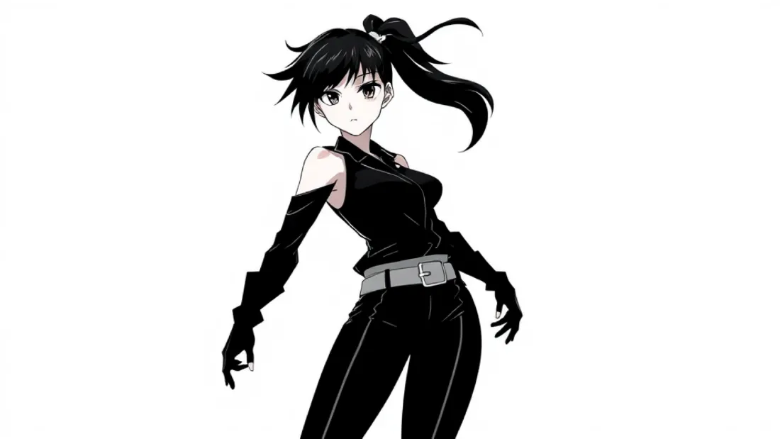 2k黑衣少女壁纸｜黑白风背景图片 - 动漫「哲风壁纸」