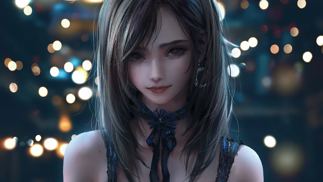 4kAI美女壁纸｜都市夜景背景图片 - 科幻少女「哲风壁纸」