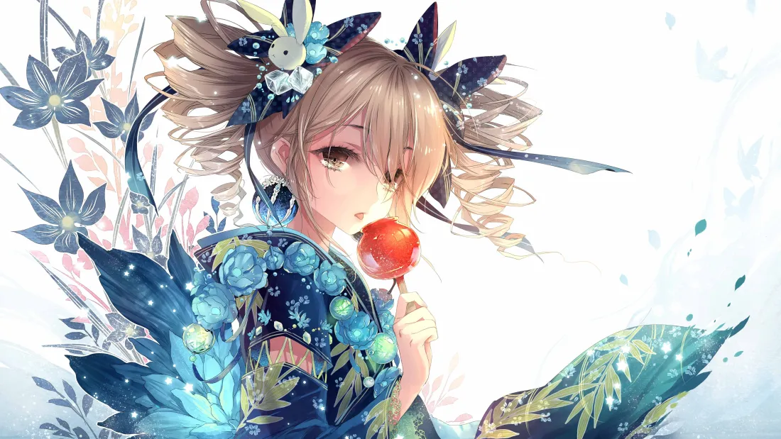 5k花卉少女壁纸｜清新植物背景图片 - 二次元「哲风壁纸」