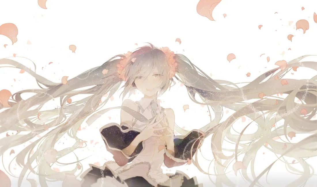 2k初音壁纸｜二次元背景图片 - 花瓣长发少女「哲风壁纸」