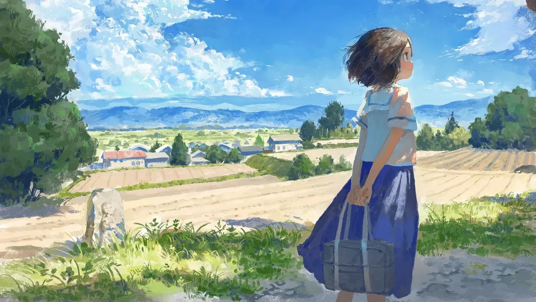 2k日系少女壁纸｜田野风光背景图片 - 二次元「哲风壁纸」