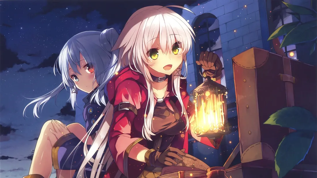 2k双马尾少女壁纸｜灯笼少女夜旅背景图片 - 二次元「哲风壁纸」
