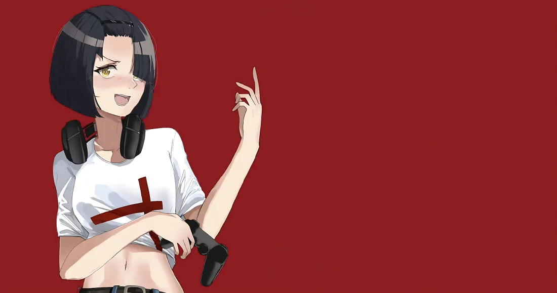 4k双马尾少女壁纸｜红色背景图片 - 动漫「哲风壁纸」
