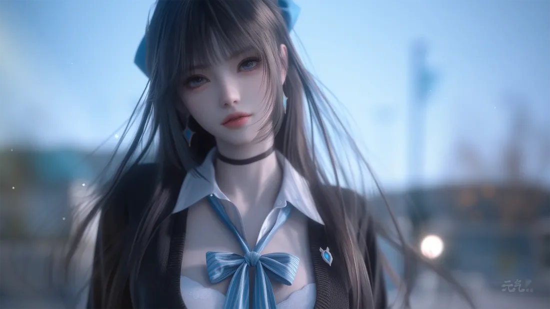 4k清纯少女壁纸｜校园风背景图片 - 长发少女「哲风壁纸」