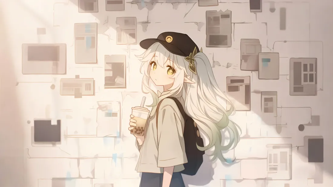 4k奶茶妹壁纸｜阳光洒进窗户背景图片「哲风壁纸」