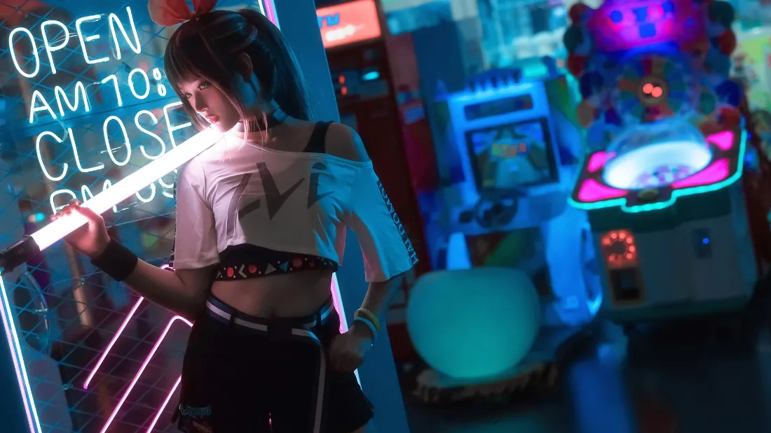 2k赛博少女壁纸｜未来都市背景图片 - 赛博风「哲风壁纸」