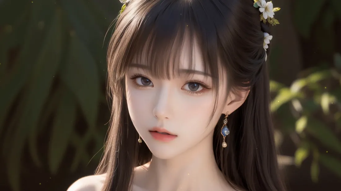 2k清纯少女壁纸｜国风绿植背景图片 - 自然「哲风壁纸」