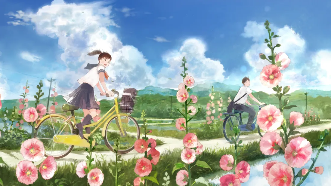 5k骑行少女壁纸｜春日花径背景图片 - 自然青春「哲风壁纸」