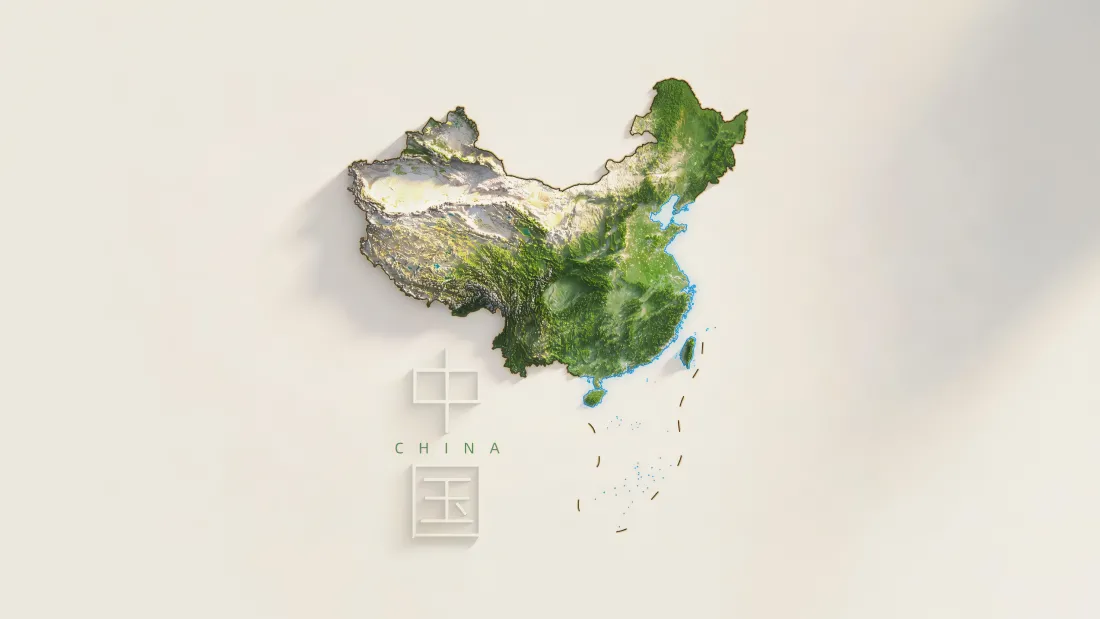 4k爱国壁纸｜立体中国地图背景图片 - 高清「哲风壁纸」