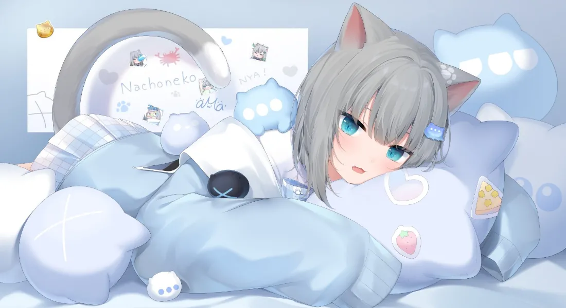 2k猫耳少女OC壁纸｜卧室场景背景图片 - 二次元「哲风壁纸」