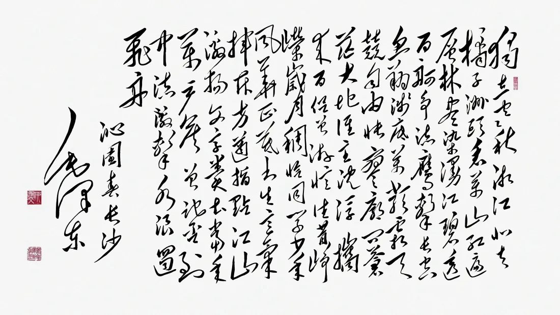 6k毛泽东诗词壁纸｜沁园春长沙背景图片 - 毛笔书法「哲风壁纸」