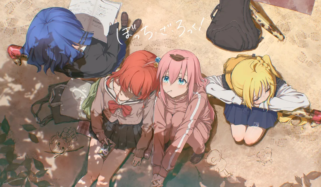 4k动漫少女趴地场景壁纸｜户外背景图片 - 角色合集「哲风壁纸」