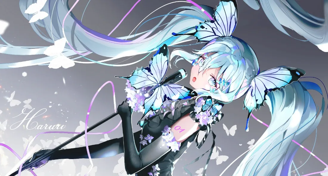 2k初音未来壁纸｜二次元背景图片 - 蝴蝶「哲风壁纸」
